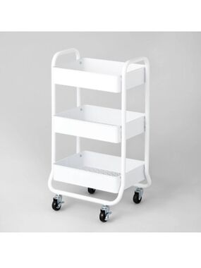 White 3-Tier Mobile Storage Cart by